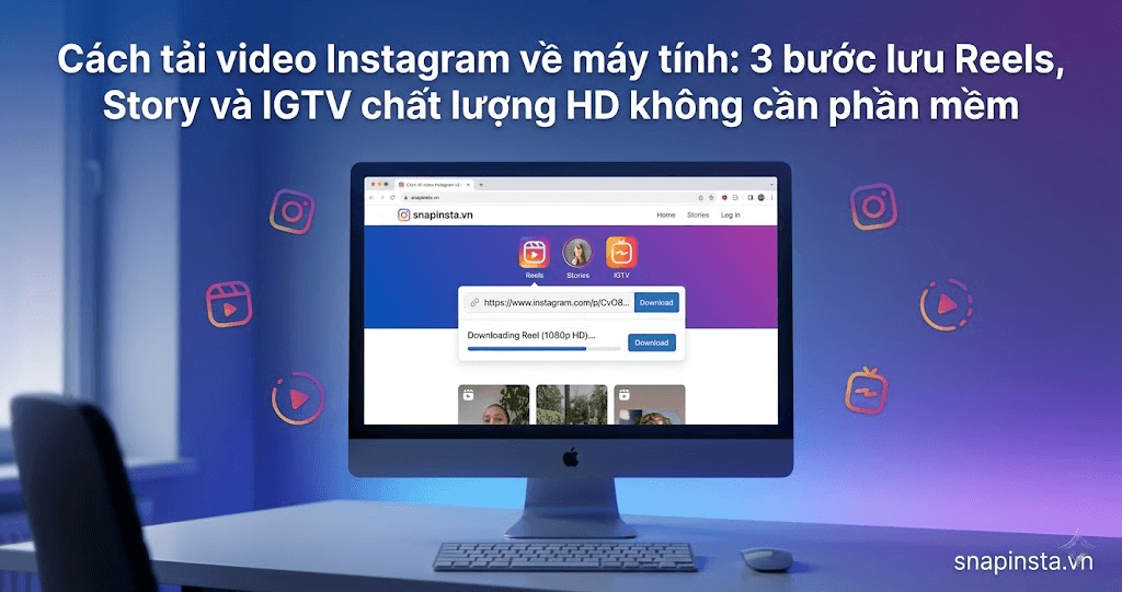 Cách tải video Instagram về máy tính: 3 bước lưu Reels, Story và IGTV chất lượng HD không cần phần mềm