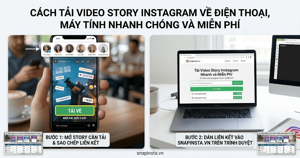 Cách tải video story Instagram về điện thoại, máy tính nhanh chóng và miễn phí